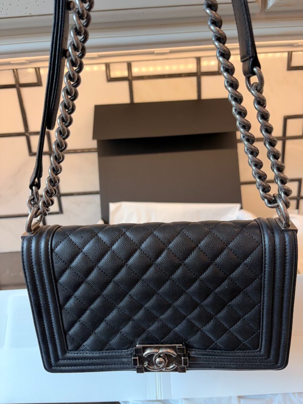 Chanel Boy Bag, Medium, Black Caviar - Picture 2 of 7